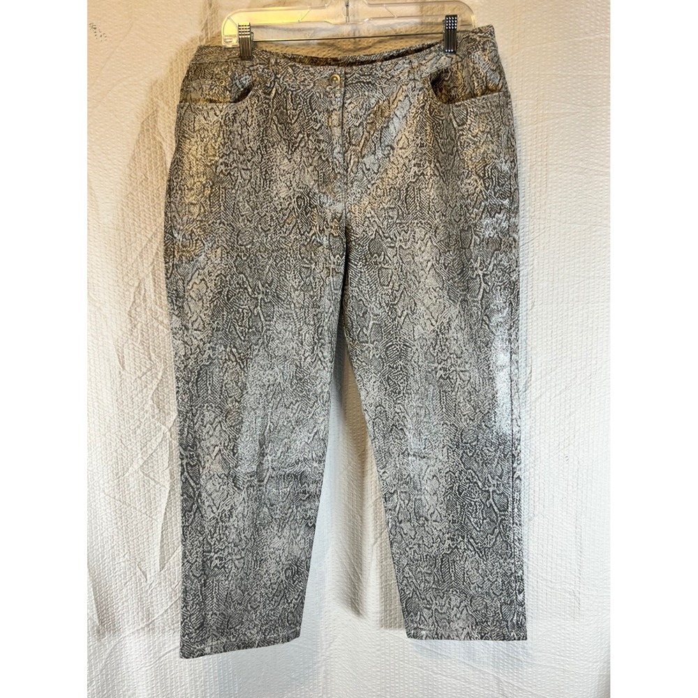 Ruby Rd. Gray Snake Print Trousers